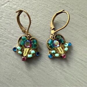 Ayala Bar Beaded Dangle Gold Tone Earrings